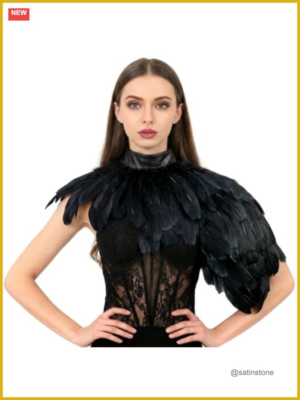 Feather Cape Shawl Rooster Feather Shoulder Costume Accessory